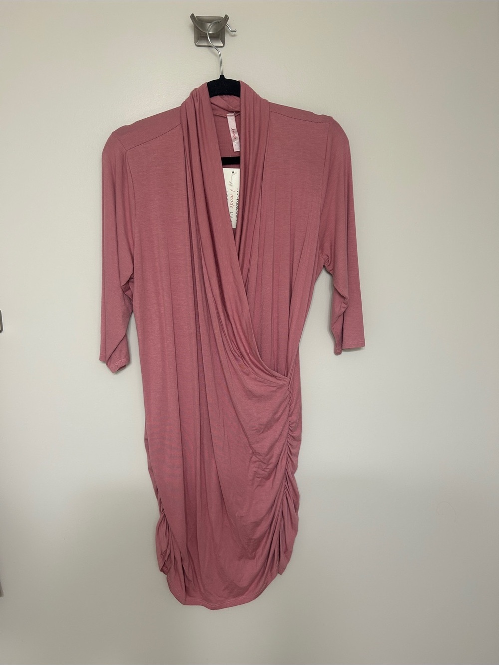 NWT J Mode USA Women's Rose Pink Drape Wrap Dress | Wrap Dress | Pink Dress